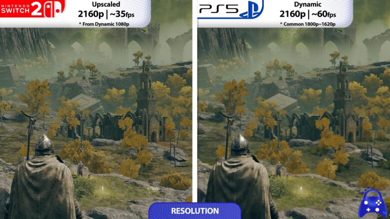 Switch2とPS5の解像度比較(城壁と教会跡)