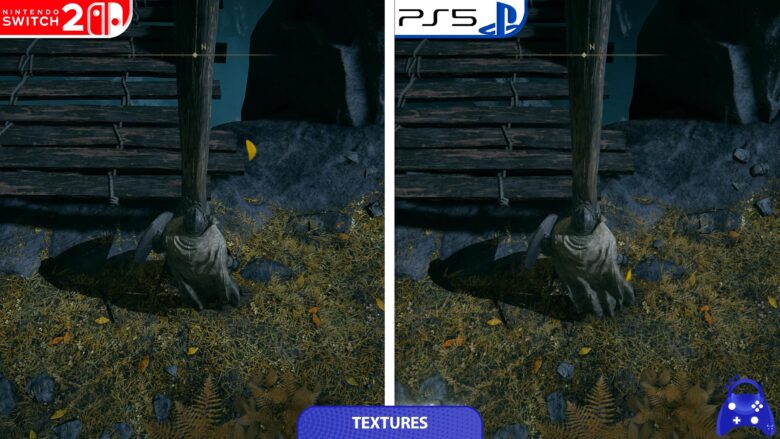 Switch2とPS5の洞窟内テクスチャ比較