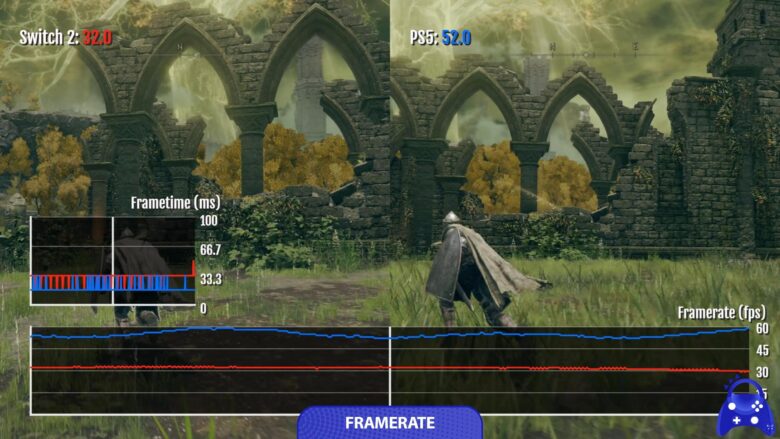 Switch2とPS5のフレームレート計測比較(廃墟)