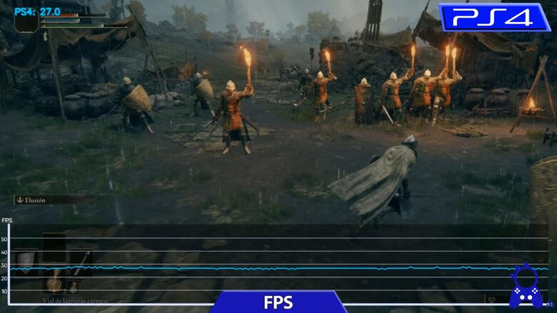 PS4版のフレームレート計測(戦闘中)