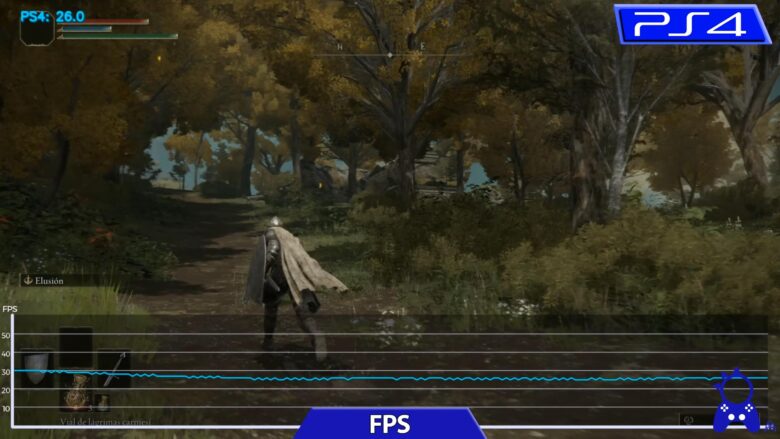 PS4版のフレームレート計測(森歩行)