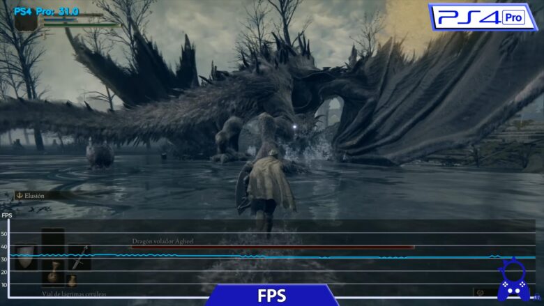 PS4Pro版のフレームレート計測(ドラゴン戦)