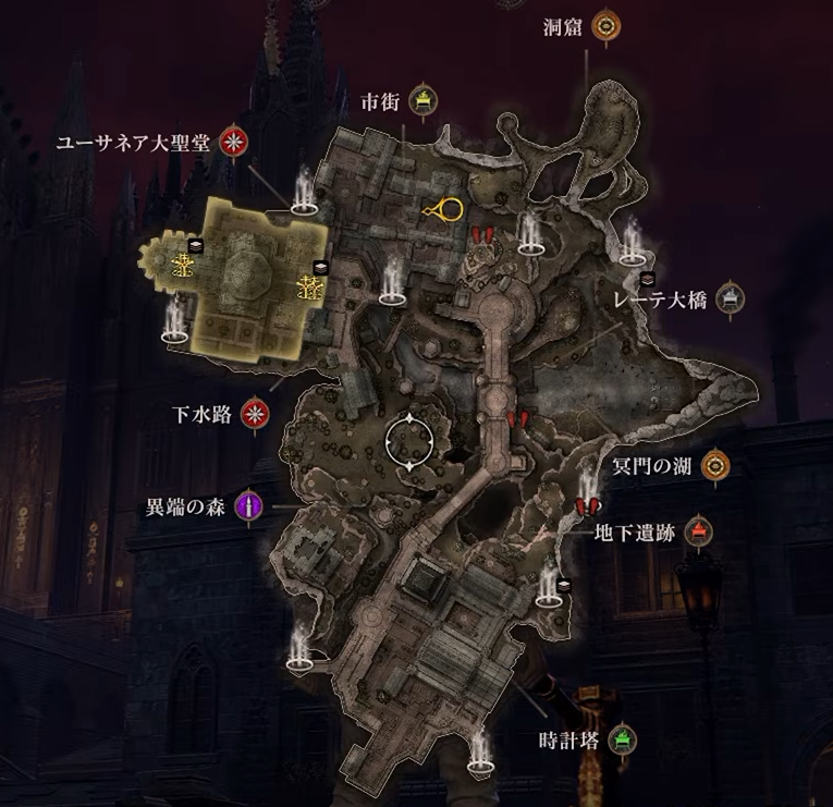 ダスクブラッドのゲーム内マップ