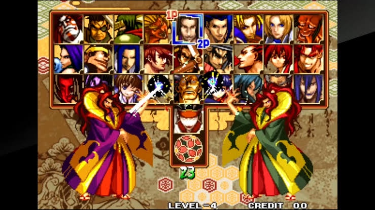 サムライスピリッツのキャラクター選択画面